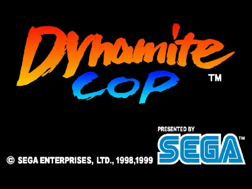 Dynamite Cop title screen for Sega Dreamcast
